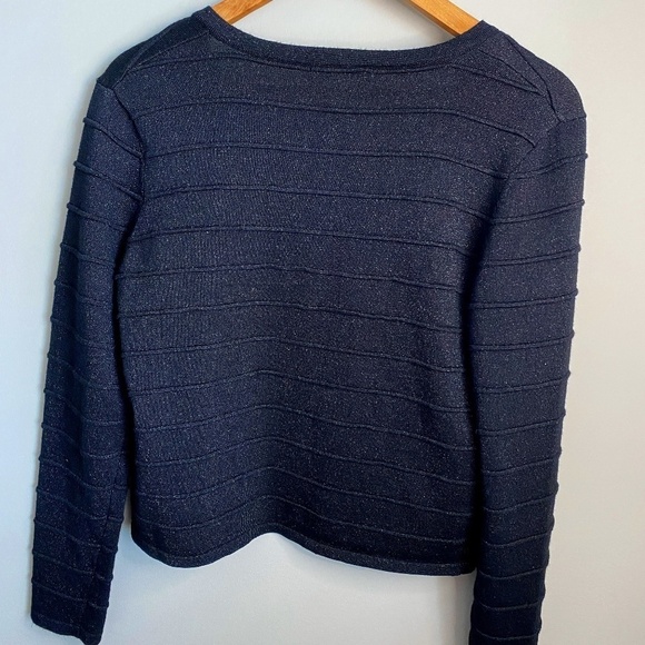 Suzy Shier Women's Black Sparkle Short Open Front Cardigan Size Medium - Picture 3 of 9